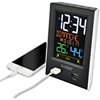 Los mejores  - La Crosse Technology WS6816-BLA - Despertador con Doble Cargador USB- Color Negro